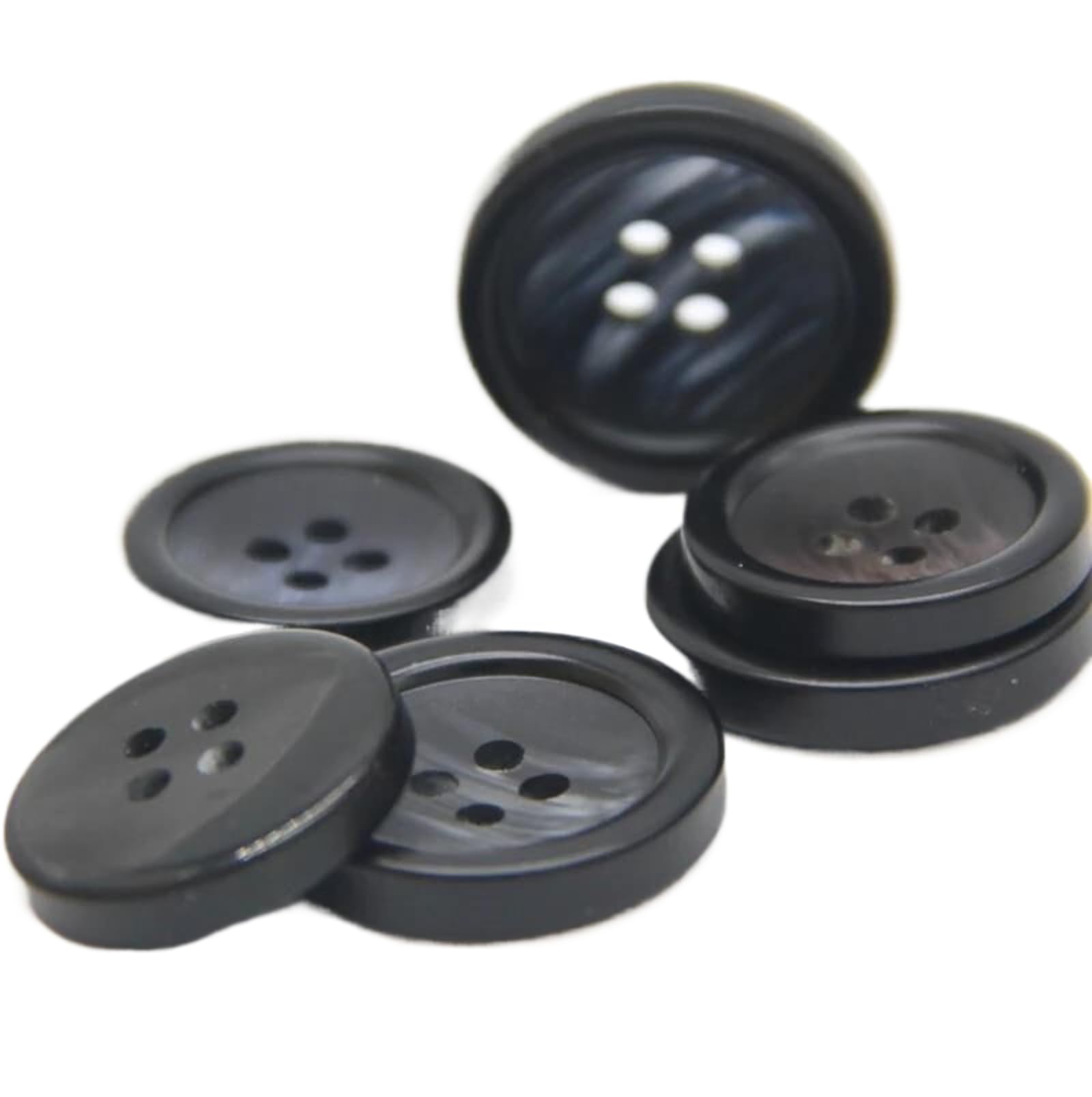 Guziki, guziki metalowe, Guziki 4 otwory Czarne kolorowe żywiczne męskie płaszcze Ozdobne guziki(Blu,15mm 30pcs)