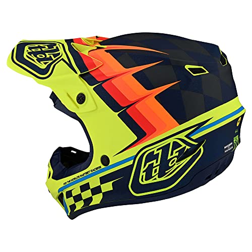 Troy Lee Designs Se4 Polyacrylite Midnight Motocross Helmet W/Mips - Full Face Offroad Motorcycle Dirt Bike Atv Powersports Dual Sport Racing Helmet - Mens Womens Unisex (Yellow, Lg) #TOP1