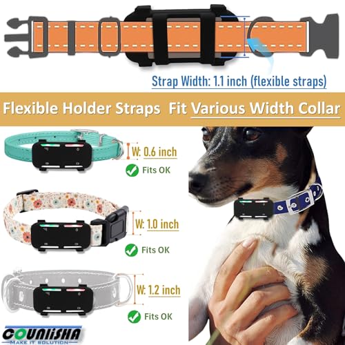Silikon-Halterung, kompatibel mit tractive GPS Dog 6 Tracker (Version 2025) für Haustierhalsband, strapazierfähige Gummiabdeckung, sichere Hülle mit Gurt, Halskette für Dog6 Tag (2pack,schwarz)