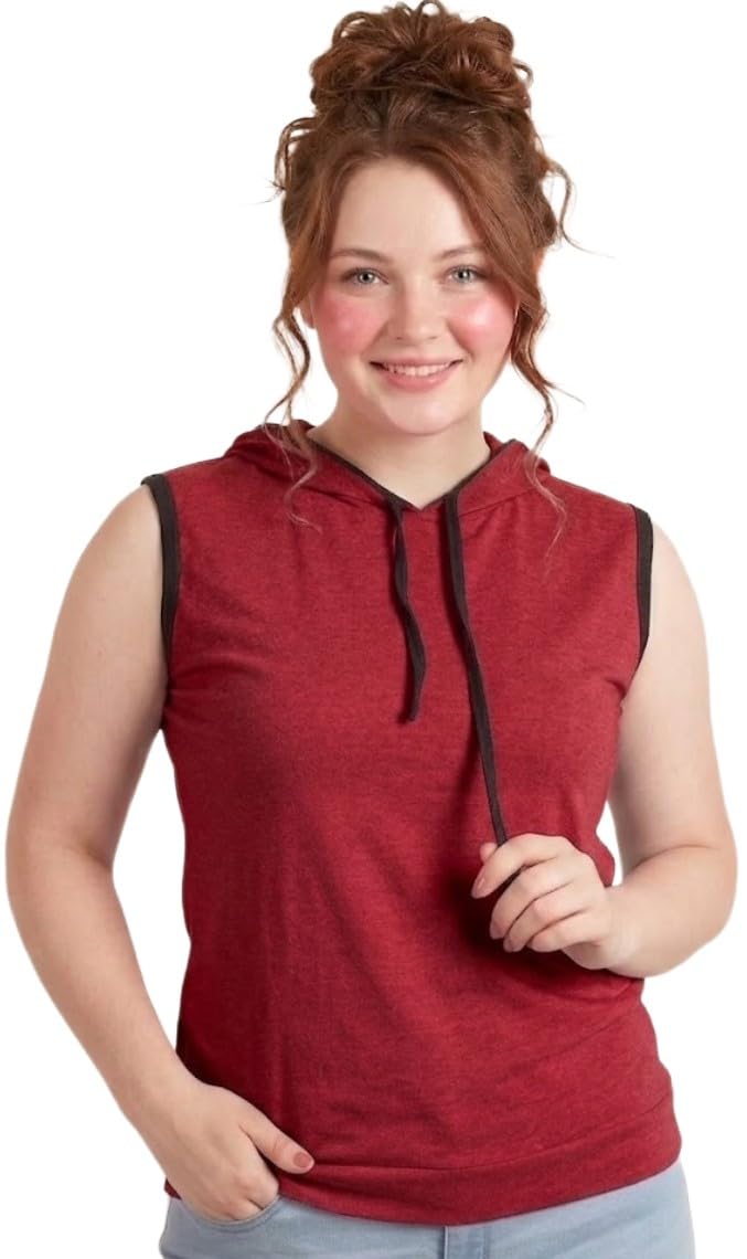 VVN Women Sleeveless Hooded Tshirt Gym Wear Tank Top for Women ? Hooded Vest Workout T Shirt, Fitness Yoga Tank Top, Sports Activewear Top, Running Training Gym Hoodie Tank, Stylish Hoodie Top-image-17