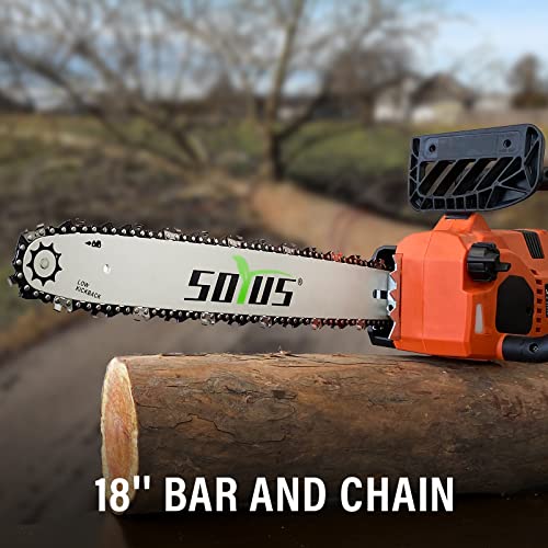 Soyus Electric Chainsaw, 18 Inch 15 Amp Corded Chainsaw Low Kickback Corded Electric Chainsaw 15M/S For Tree Wood Cutting, Tool-Less Chain Tension #TOP3
