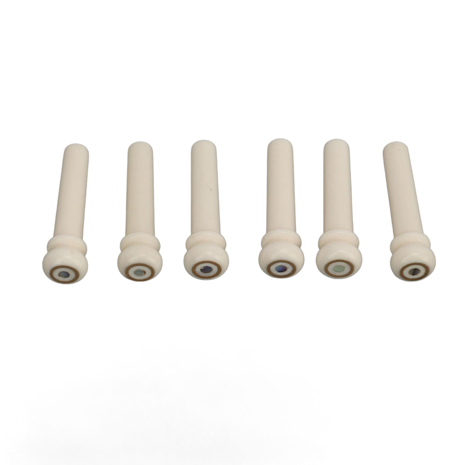 Mtlavishy Pins 6pcs Bone Bridge para guitarras acústicas con incrustaciones de puntos Timbre y sonido Estándar de sonido 1T se adapta a la mayoría de las guitarras