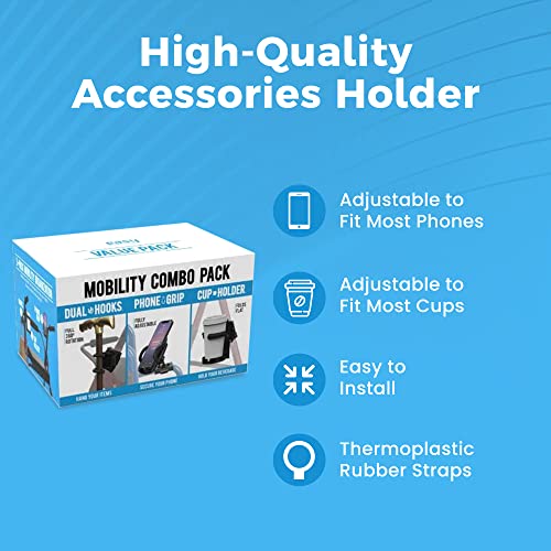 image for Easy To Use Products Mobility Combo Pack, Hook, Phone and Cup Holder f