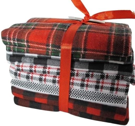 5 Fat Quarters - Plaid, Stripe, Buffalo Plaid Flannel - 100% Cotton Fabric ~ Quilt Fabric ~ Crafts ~ Sewing