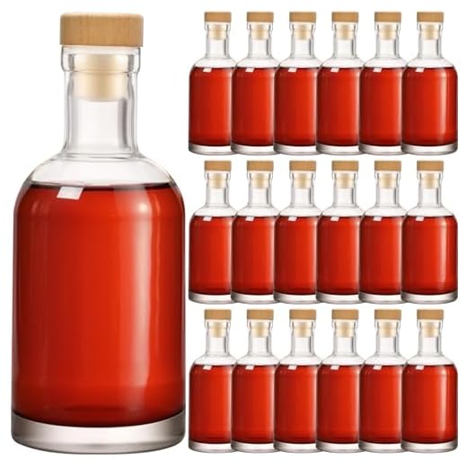Clear Glass Liquor Bottles - 24 Pack