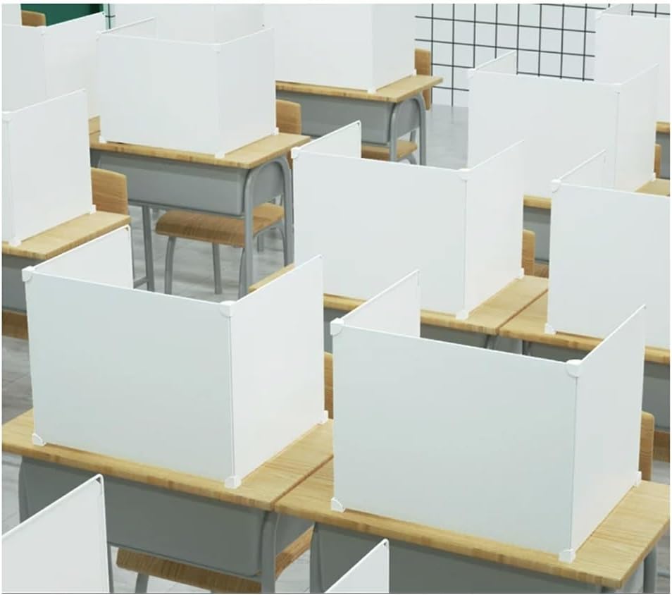 Foldable Privacy Divider for Desk, Freestanding Exam Partitions for Classrooms & Offices, Full Coverage Privacy Panels, White, 90CM x 45CM x 40CM, Space-Saving Design