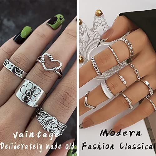 IFKM Silver Plated Jewelry Set - 36 Piece Set with 3 Necklaces, 12 Bracelets, 7 Ear Cuffs & Earrings, 14 Knuckle Rings for Women - Valentine, Anniversary, Birthday & Friendship Gifts