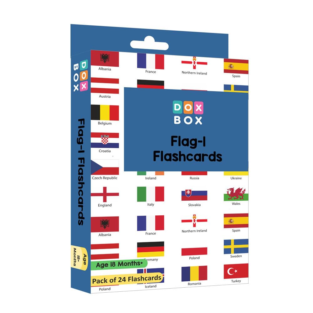 Zooplay India Learning Flash Cards for Kids Flags Flashcards- Pack of 24