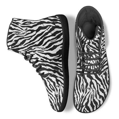 Image of Fashion Print Womens Mens High Top Barefoot Sneakers Flat Shoes