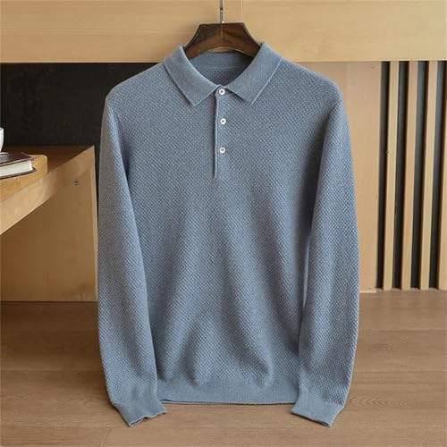 Men's 100 Percent Cashmere Sweater Shawl Collar Pullovers Winter Casual Twill Long Sleeve Knitwear Tops2