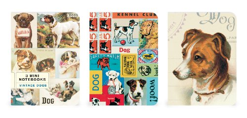 Cavallini 3-Pack Vintage Dogs 4 by 5.5-Inch Mini Notebooks
