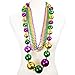 GIFTEXPRESS Mardi Gras 46â€ Jumbo Ball Bead Necklaces And 33â€ 7mm Assorted Metallic Color Beaded Necklaces Bundle Set for Party Favors, Mardi Gras Festivals, Mardi Gras Parades