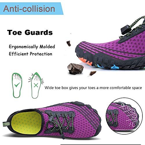 Image of MAYZERO Water Shoes Men Women Swim Surf Shoes Beach Pool Shoes Wide Toe Hiking Aqua Shoes Winter House Slippers