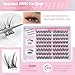 JIMIRE Manga Self Adhesive Eyelashes Natural Look 11-13MM Wispy Pre Glued Lashes Clusters Anime Press on Lash Clusters Reusable Self Adhesive Eyelash Clusters Quick to Wear