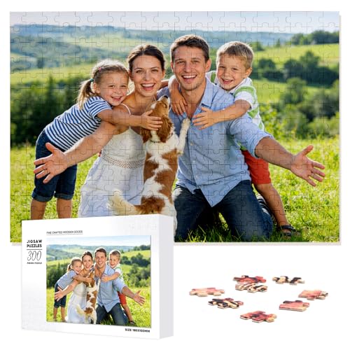 Puzzle Personalisiert mit Foto Individuelles Geschenk für Familie Kinder & Paare Personalisierte Fotopuzzle 120/200/300/500/1000 Teile Geschenk zu Weihnachten Geburtstag & Jahrestag