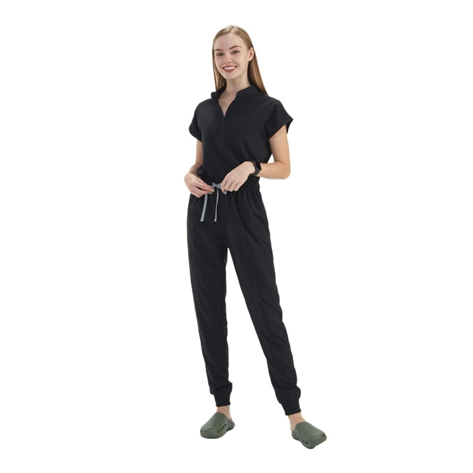 Uniforme De Enfermera Uniformes de hospital, conjunto uniforme médico con cuello mandarín, pantalón deportivo, ropa trabajo for mujer, trajes suaves enfermería for clínica veterinaria