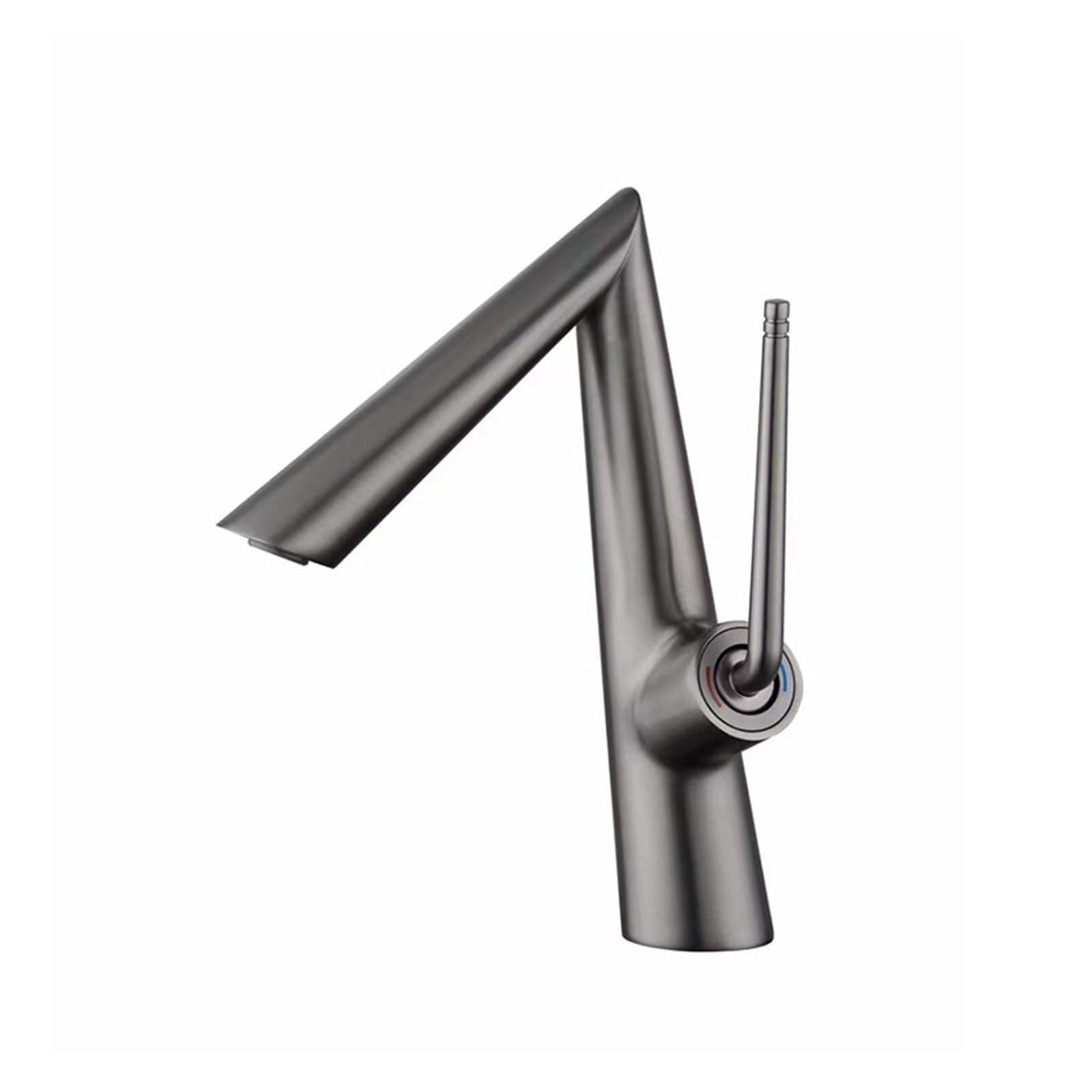 Robinet de lavabo eau chaude et froide en cuivre gris pour salle de bain chic
