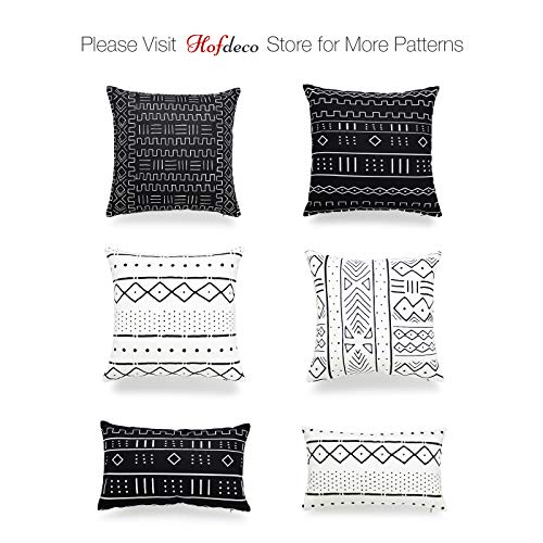 Hofdeco Decorative Lumbar Pillow Cover Heavy Weight Cotton Linen African Mud Cloth Ethnic Black Geo Stripe 12"X20" 30Cm X 50Cm Set Of 2 #TOP6