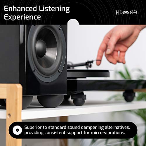 2.5" Platinum Silicone Speaker Isolation Pads - 4-Pack Non-Skid Speaker Pads With Adhesive, Speaker Isolation Feet For Record Player Isolation - Turntable Feet And Subwoofer Isolation Pad - 20 Duro #TOP4