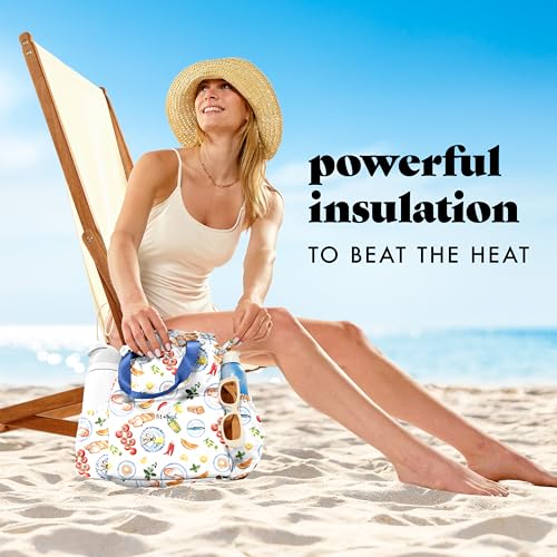 Fit & Fresh Cromwell Drawstring Lunch Bag for Women, Complete Lunch Set with 2 Containers, Stain-Resistant, Leak-Resistant, Back to School Essential, Teacher Lunchbox, Al Fresco