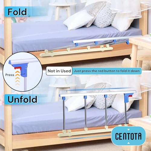 Image of Adjustable Bed Rail for Elderly Person at Home - Heavy Duty Hospital Bed Guard with 6 Steel Bars | Collapsible Safety Rail | No Drilling Required | Soft Closure | One Side Only | 55.5x14 Inch