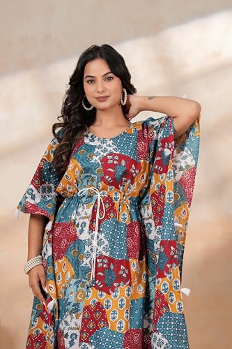Image of BLOCKS OF INDIA Hand Block Kaftan in Cotton Fabric