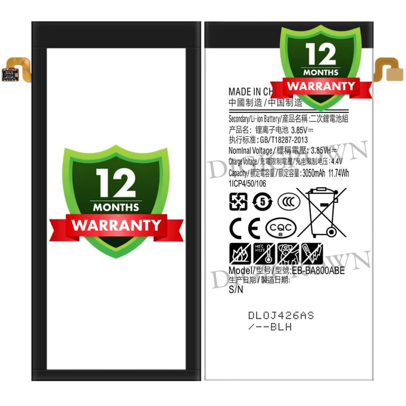 Image of Original EB-BA800ABE Battery Compatible for Samsung Galaxy A8 | A8 Duos (SM-A8000, SM-A800F) - (3050mAh) - 1 Year Warranty DF7
