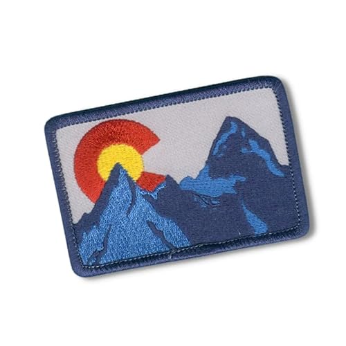Colorado Flag Mountains - Colorado Travel Patch Embroidered Patches for