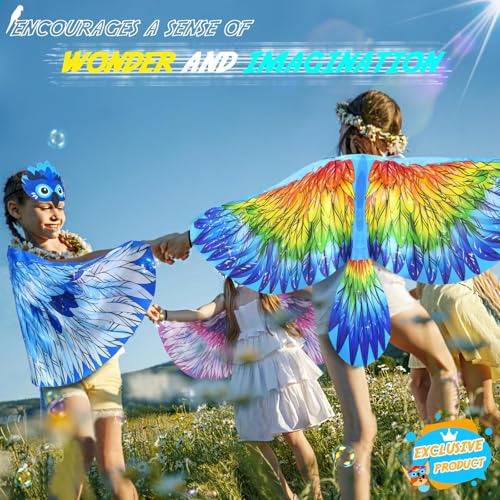 Bird-Wings Parrot Eagle Costume for Kids Headbands as Toddler Boys Dress-Up Jungle Animal Toys Party Favors Gifts