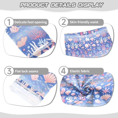 Marine Chart Underwater Graphic Kids Baby Girls Cotton Leggings Casual High Waisted Athleisure Pants Running3