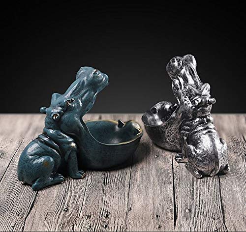 image for JJ Gifts Animal Statue Hippopotamus Sculpture Home Decoration and Stor