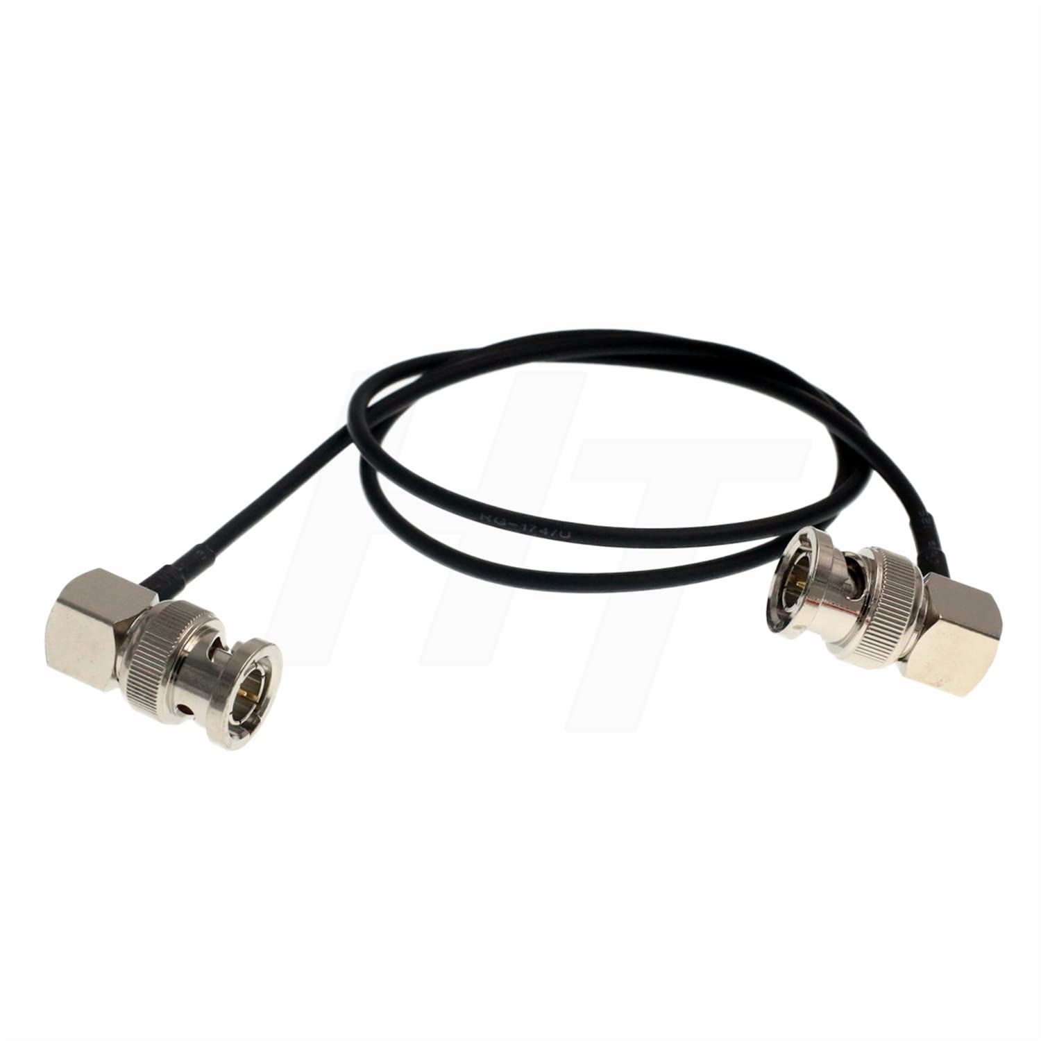 HangTon 3G HD SDI BNC Video Coaxial Cable for Atomos Ninja V BMCC FS5 Epic C300 Camera Monitor, Thin Soft RG174 60cm Right Angle BNC