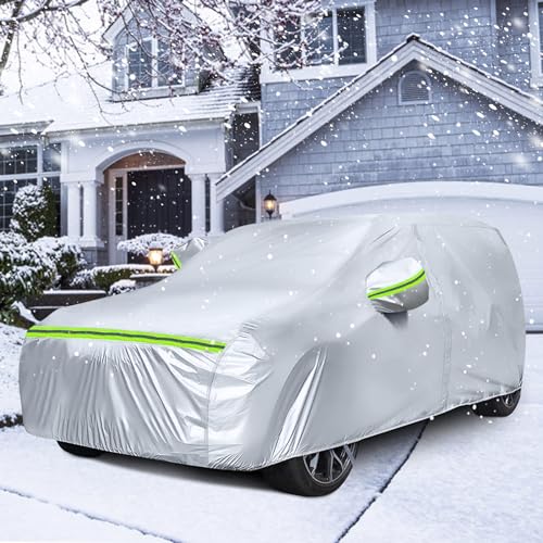 Image of Waterproof Car Covers Replace for 2012-2025 Audi Q3, 6 Layers Silver All Weather Custom-fit Car Cover with Zipper Door & Windproof Bands for Snow Rain Dust Hail Protection