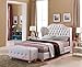 Kings Brand Furniture - White Tufted Design Faux Leather Full Size Upholstered Platform Bed
