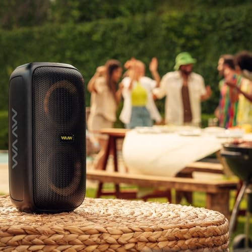 WAAW by ALOK Caixa de Som INFINITE 100 Bluetooth, Tipo Torre, Até 14h de Autonomia, 4 Alto-Falantes, TWS, 100W RMS glide