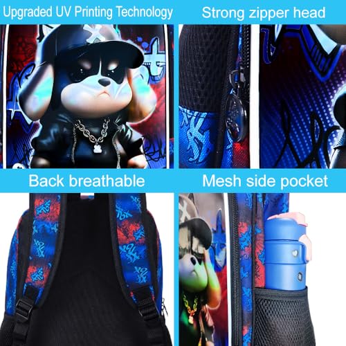 Image of 3PCS Dinosaur Backpack for Boys, 16 Inch Kids Water Resistant Preschool Elementary Kindergarten Bookbags and Lunch Box | Kids