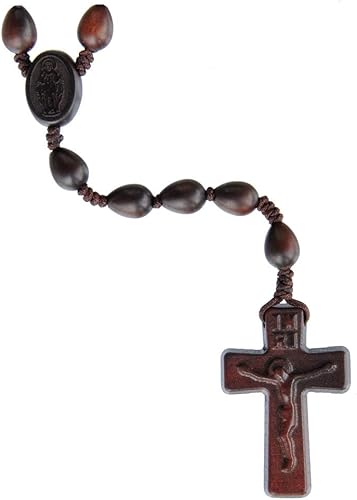 Miniatura 3 de Rosario de 5 Décadas con Lágrima de Madera de Azufaifo de 0.394 in, Madera