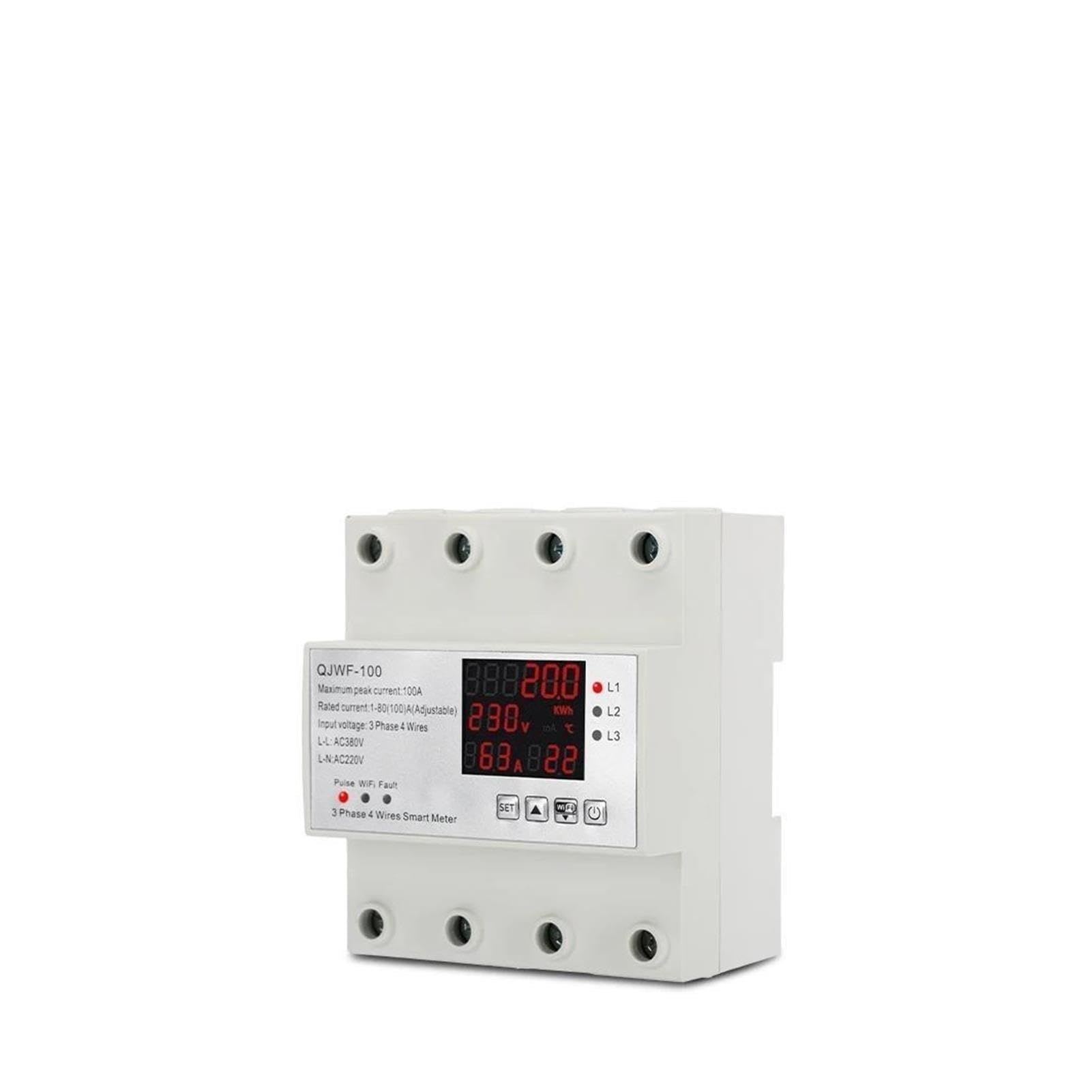 Medidor de control WIFI tipo AC de 100A 4P con protección contra sobretensión y cierre automático inteligente trifásico