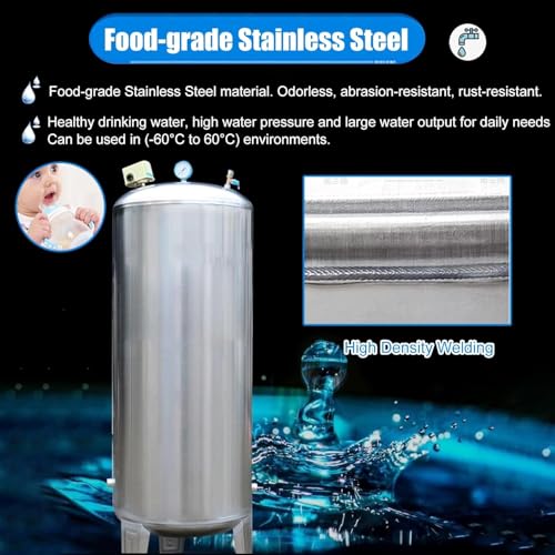 Tanque vertical de acero inoxidable 304 presurizado para almacenamiento doméstico 4