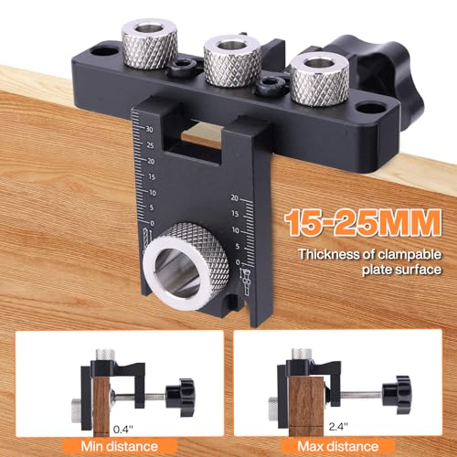 Guide de perçage précis 8 10 15 mm avec goujon pour menuiserie - 3