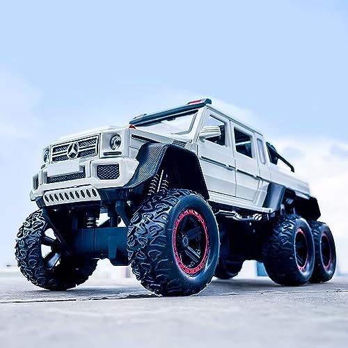 Image of ARNIYAVALA Diecast Toy Car1 /32 Benz G63 AMG 6x6 V12 Off-Road Pickup Scale Model,Pull Back Vehicles Alloy Simulation Supercar with Lights and Sound Also for Car Dashboard,Kids,Adult