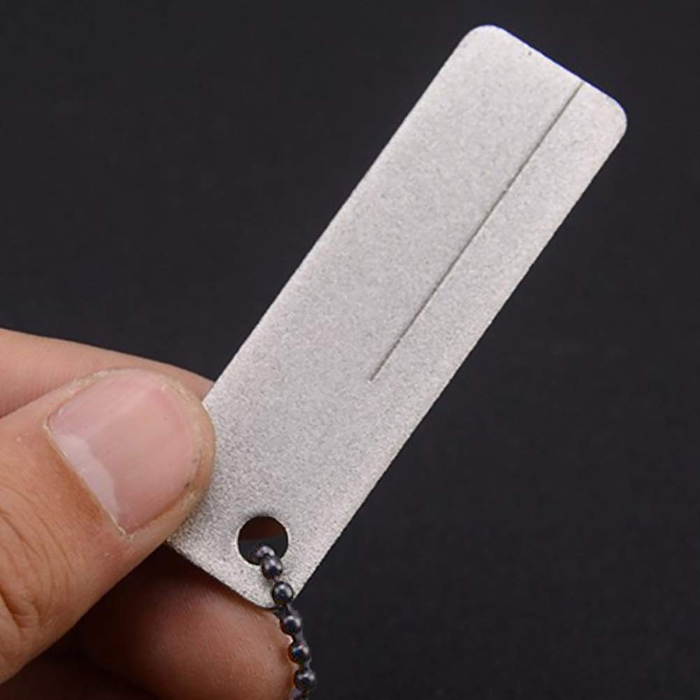 Mini afilador de Cuchillos de Bolsillo de Piedra de afilar de Diamante, afilador multifunción, afilador de anzuelos, Equipo para Acampar, Pesca