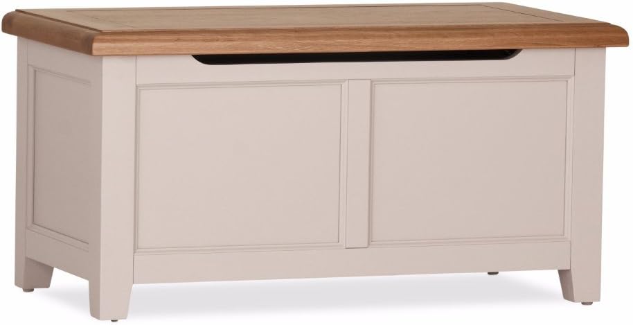 Elegant Oak Ventry Blanket Box, Wood, Grey