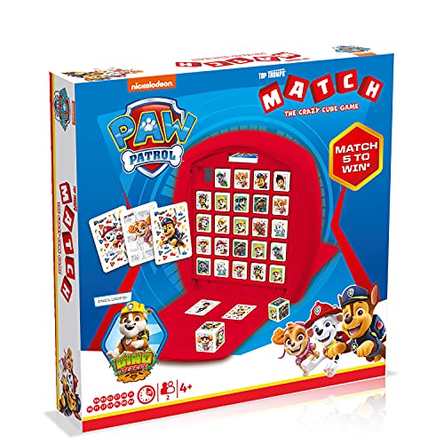 Top Trumps Paw Patrol Match The Crazy Cube Game, Juega con los Personajes de Paw Patrol de Nickelodeon de Skye, Marshall, Chase, Rubble y Rocky, Juego de Mesa de Viaje, Regalo y Juguete para niños y