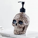 Schädel seifenspender mit Pumpe, nachfüllbarer flüssiger Handlotionsflasche für Bad, Schlafzimmer und Küche. (Silberne Pumpe)