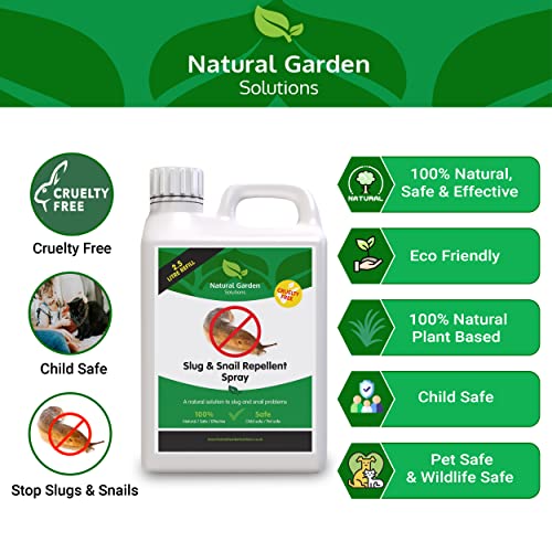 Organic Slug Snail Repellent Big Value 2.5L Refill Safe Alternative To Chemical Slug Pellets Snail Killer Stop Slugs & Snails Outdoors Indoors Pet Bird Hedgehog Safe Clove Thyme Peppermint - Image 2