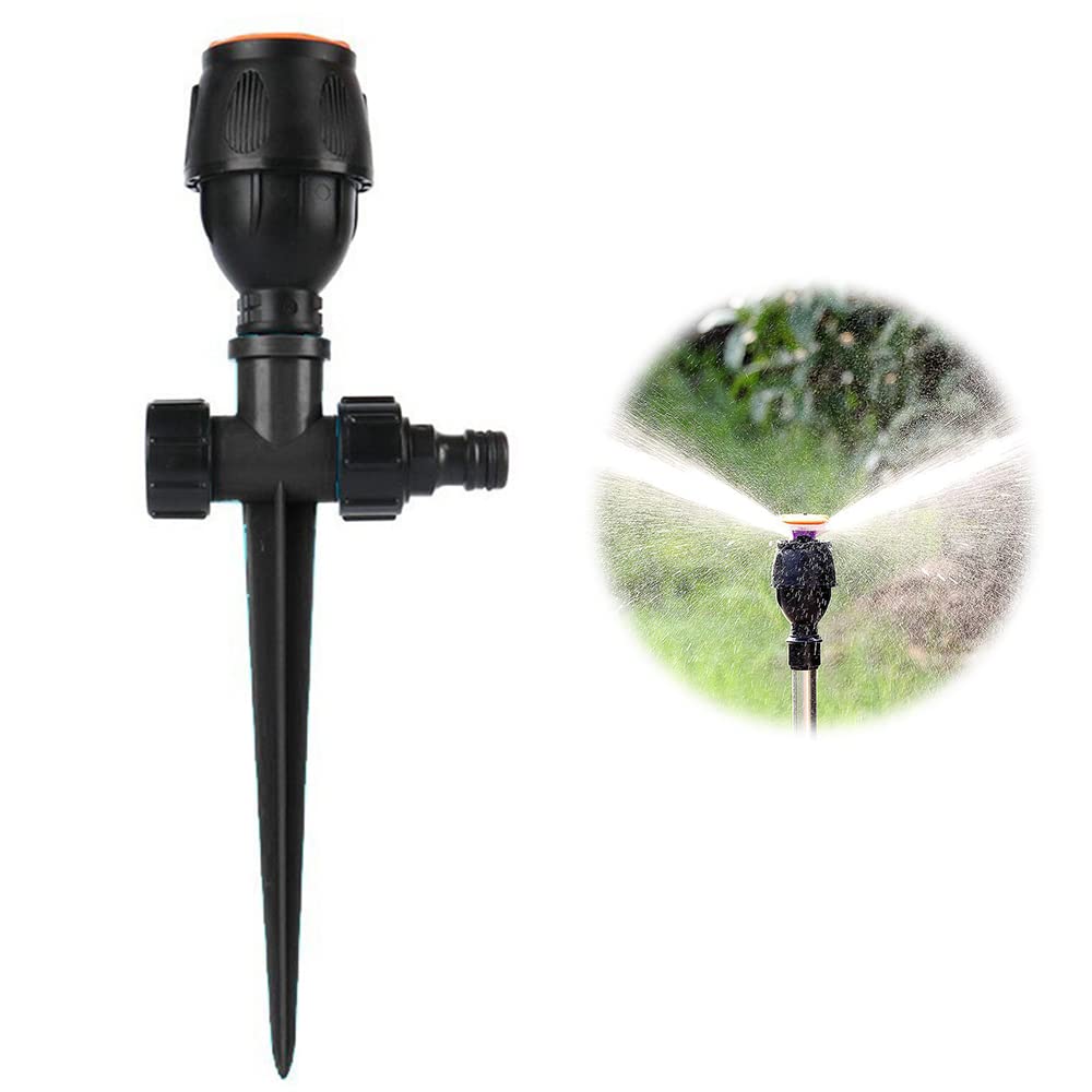 Rotating Tripod Sprinkler for Yard Large Area, 360 Degree Automatic Rotating Irrigation Watering Sprinklers System, Telescoping Impact Tripod Sprinkler for Yard Garden Lawn (B)