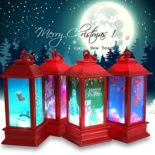 waitFOR Christmas Light Halloween Chirstmas Atmospheres Props Plastic Luminous Night Light For Christmas Decoration Party Home Decor Simulation Small Oil Lamp