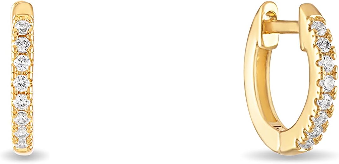 Barzel 18K Gold Plated Cubic Zirconia Huggie Cuff Earrings For Women - Image 4