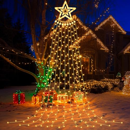 Banaone Weihnachtsbeleuchtung Außen - 350Leds, 3.5M, 9 Stränge, 8...